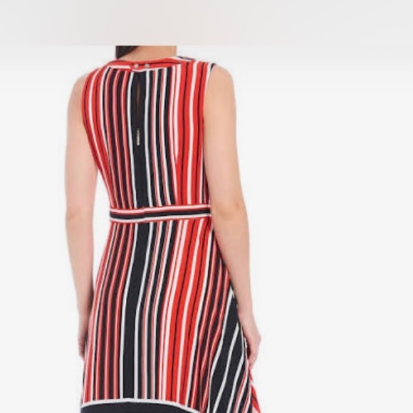 Karl Lagerfeld Striped handkerchief hem midi dress - Picture 4 of 7